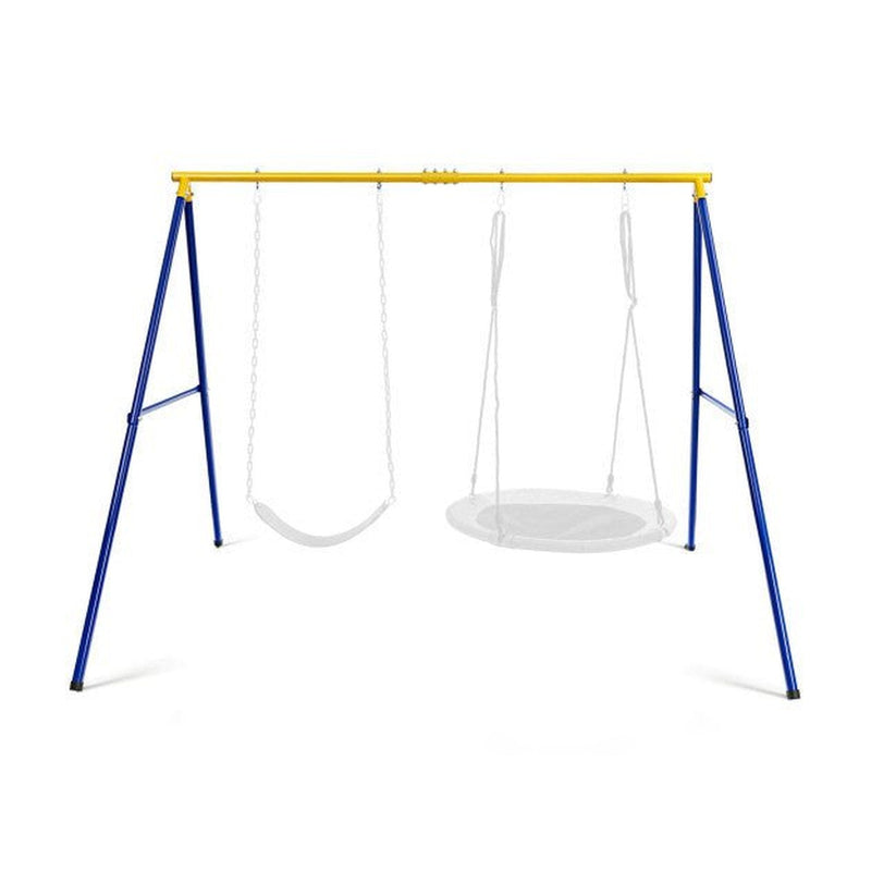 660 LBS Extra-Large A-Shaped Swing Stand with Anti-Slip Footpads-Yellow