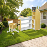 Costway Grocery Store Playset Pretend Play Supermarket Shopping Set styled in a sunny backyard, shown finish