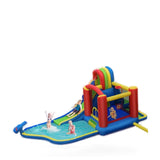 Costway Inflatable Kid Bounce House Slide Climbing Splash Park Pool Jumping Castle Without Blower slide house style outdoor playset in shown finish