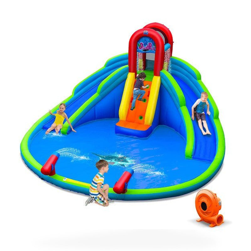 Inflatable Water Park Waterslide for Kids Backyard with 780W Blower