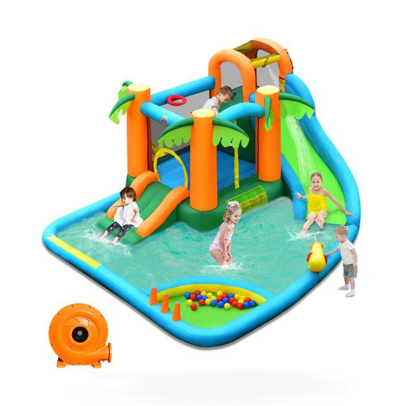 Inflatable Water Slide Park with Upgraded Handrail without Blower
