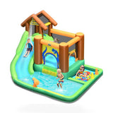 Costway Inflatable Waterslide Bounce House Climbing Wall without Blower house style outdoor playset in shown finish