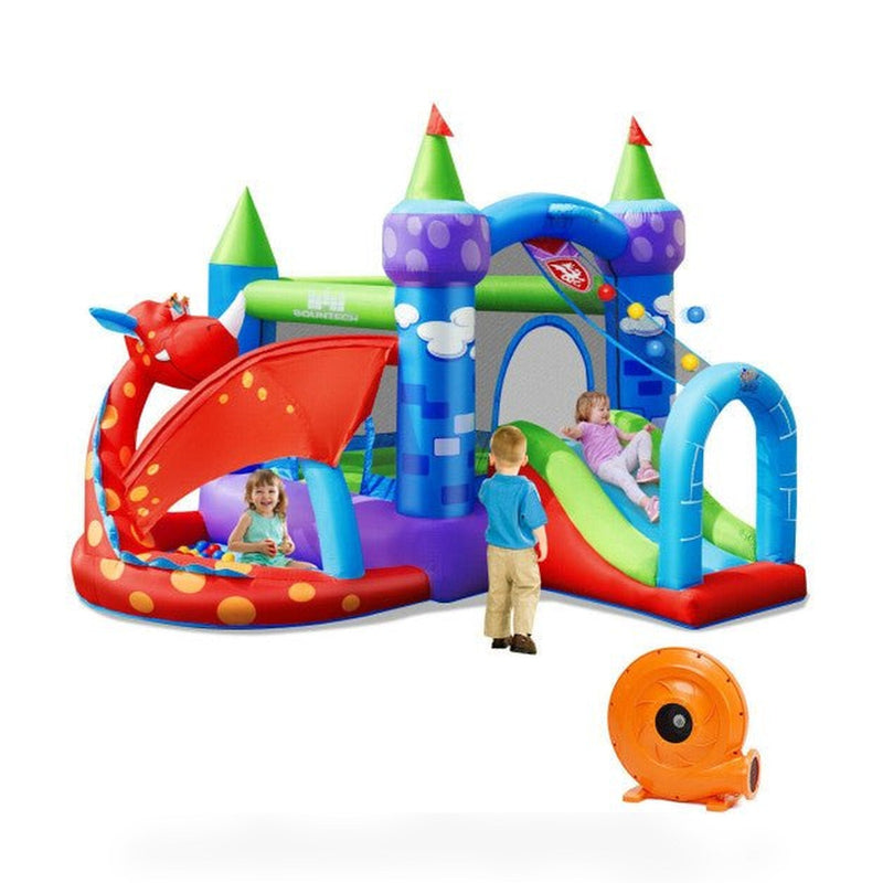 Kids Inflatable Bounce House Dragon Jumping Slide Bouncer Castle