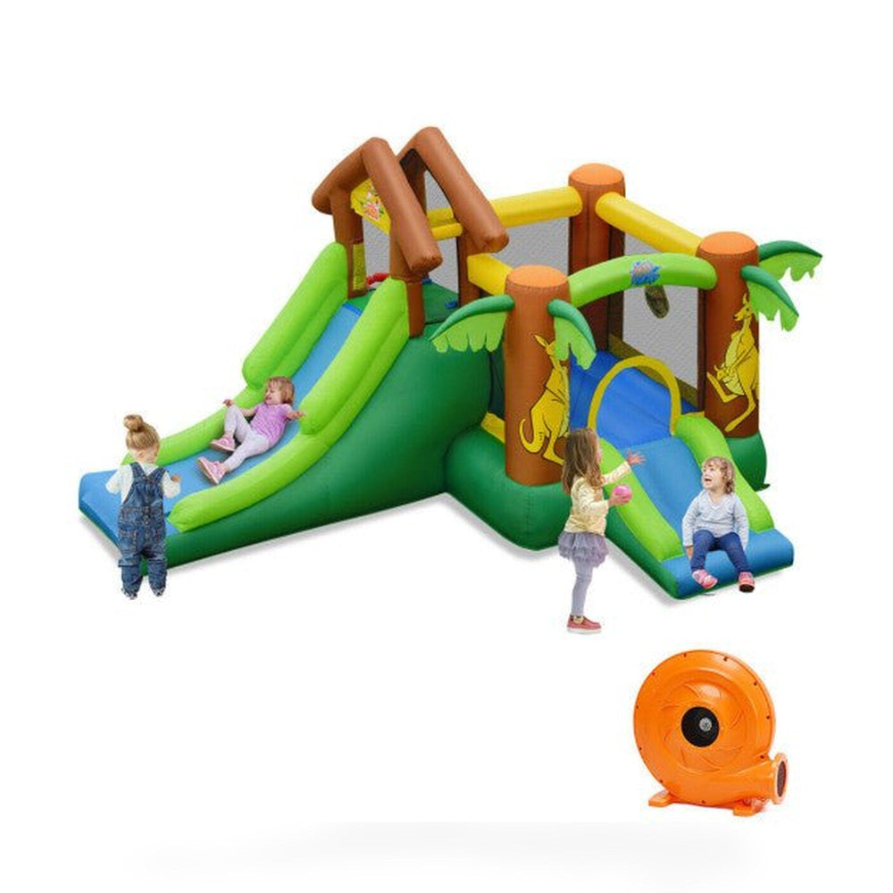Kids Inflatable Jungle Bounce House Castle with Blower