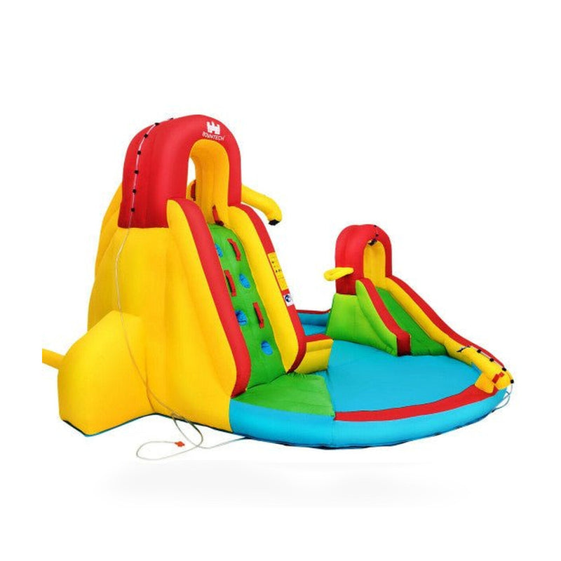Kids Inflatable Water Slide Bounce House with Climbing Wall and Pool Without Blower