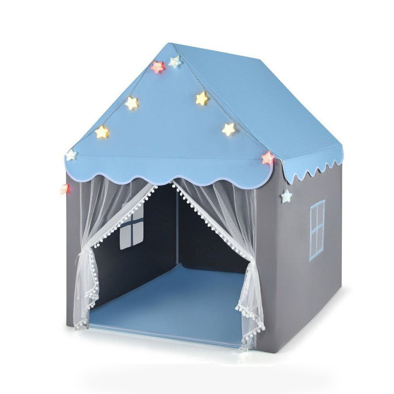 Kids Playhouse Tent with Star Lights and Mat