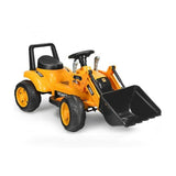 Costway Kids Ride On Excavator Digger 6V Battery Powered Tractor -Yellow kids outdoor playset in shown finish