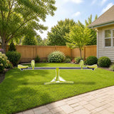 Costway Kids Seesaw Swivel Children Teeter Totter Outdoor Play styled in a sunny backyard, shown finish