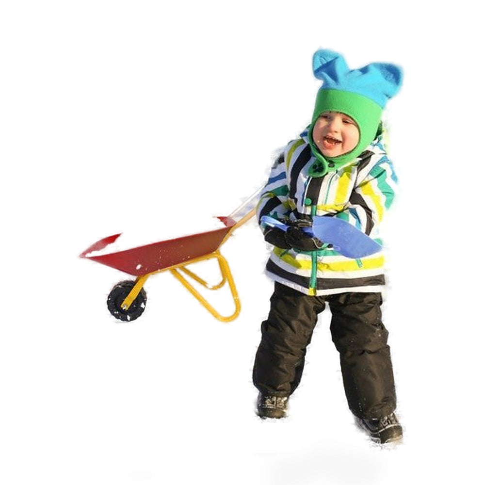 Outdoor Garden Backyard Play Toy Kids Metal Wheelbarrow-Red