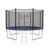 Costway Outdoor Trampoline Bounce Combo with Safety Closure Net Ladder-14 ft kids outdoor playset in shown finish