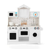 Costway Wooden Kids Kitchen with Washing Machine kids play kitchens in shown finish