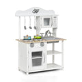 Wooden Pretend Play Kitchen Set for Kids with Accessories and Sink