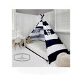 Play Tent Canopy Bed in Navy Blue and White Stripe Canvas