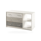 Donco 3-Drawer Chest/Shelf Grey White storage kids bed in White and Grey