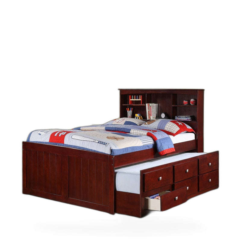 Bookcase Captains Trundle Bed Cappuccino