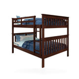 Donco Full/Full Mission Bunk Bed In Dark Cappuccino Finish full over full storage bunk bed in shown finish