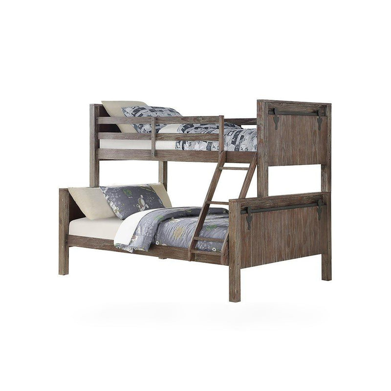 T/F BARN DOOR BUNKBED BRUSHED SHADOW