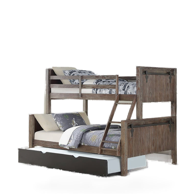 TWIN/FULL BUNK BED IN BRUSHED SHADOW FINISH