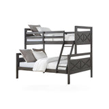 Donco Twin/Full Barn Panel Bunkbed in Rustic Grey twin over full storage bunk bed in Grey and Rustic
