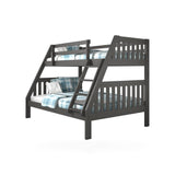 Donco Twin/Full Mission Bunkbed Dark Grey twin over full storage bunk bed in Grey