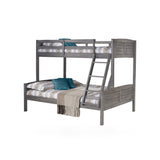 Donco Twin/Full Louver Bunkbed Antique Grey twin over full storage bunk bed in Grey