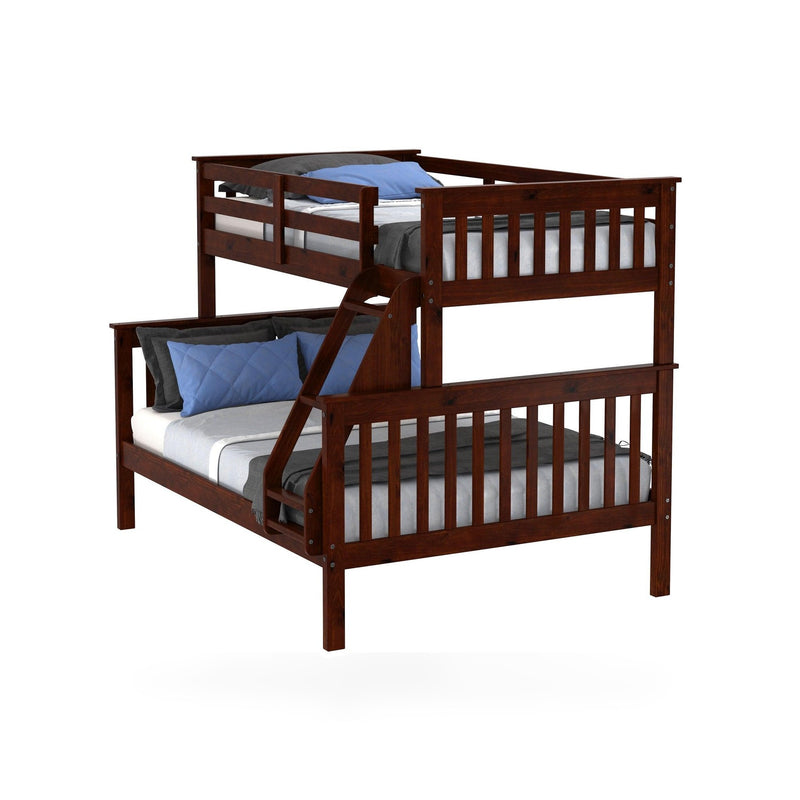 Twin/Full Mission Bunk Bed In Dark Cappuccino Finish