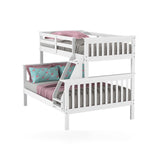 Donco Twin/Full Mission Bunk Bed In White Finish twin over full storage bunk bed in White