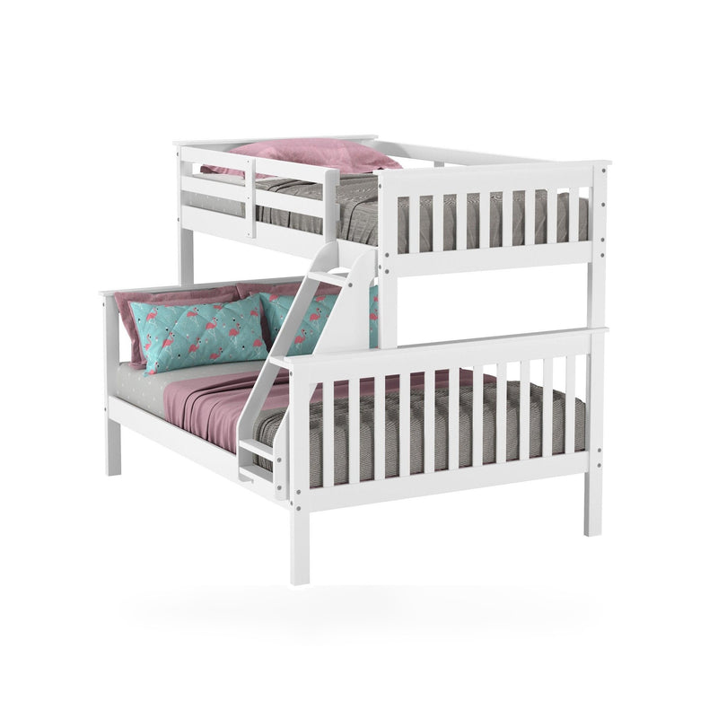 Twin/Full Mission Bunk Bed In White Finish