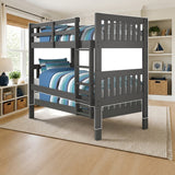 Donco Twin/Twin Mission Bunkbed Dark Grey styled in a kids' bedroom, twin over twin