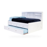 Donco Full Bookcase Daybed White storage kids bed in White