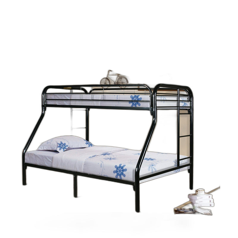 Glossy Steel Twin/Full Bunk Bed