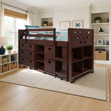 Donco Circles Low Loft with Case Goods styled in a kids' bedroom, loft