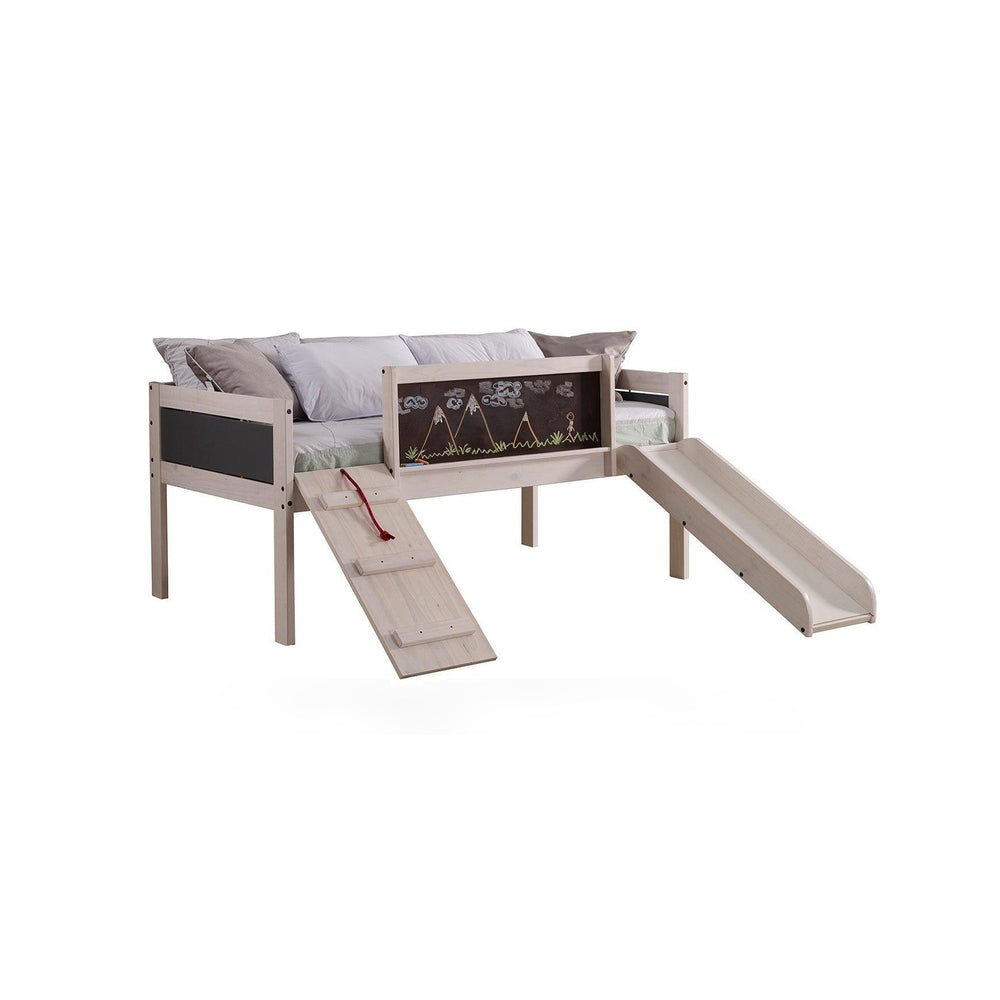 Twin Art Play Junior Low Loft White Wash Dark Grey