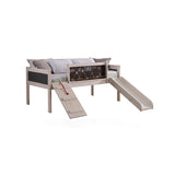 Donco Twin Art Play Junior Low Loft White Wash Dark Grey loft loft bed in White and Grey