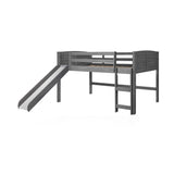 Donco Twin Louver Low Loft with Slide slide loft loft bed in shown finish