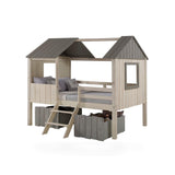 Donco Full House Low Loft Rustic Sand/Rustic Grey storage loft house style loft bed in Grey and Rustic