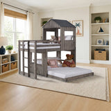 Donco Campsite Loft Rustic Grey | Twin Over Full styled in a kids' bedroom, twin over full