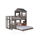 Donco Campsite Loft Rustic Grey | Twin Over Full twin over full loft loft bed in Grey and Rustic