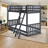 Donco T/T Bunkbed Cappuccino/Dark Grey styled in a bright kids' bedroom, twin over twin