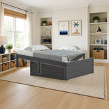 Donco Twin Bed Dark Grey styled in a bright kids' bedroom, twin