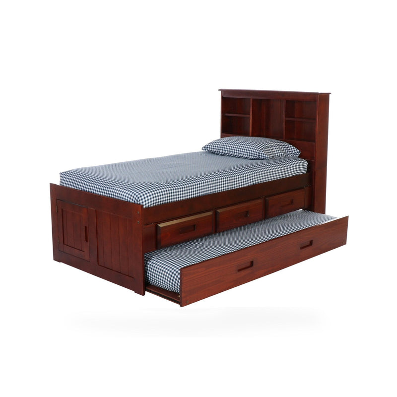 Twin Bookcase Bed in Merlot