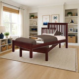 Donco Twin Contempo Bed Cappuccino styled in a bright kids' bedroom, twin