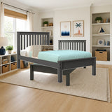 Donco Twin Contempo Bed Dark Grey styled in a bright kids' bedroom, twin