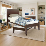 Donco Twin Econo Bed Cappuccino styled in a bright kids' bedroom, twin