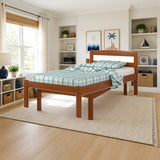 Donco Twin Econo Bed Espresso styled in a bright kids' bedroom, twin