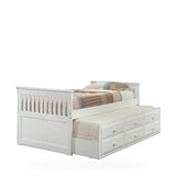 Donco Twin Mission Captains Trundle Bed White kids kids bed in White