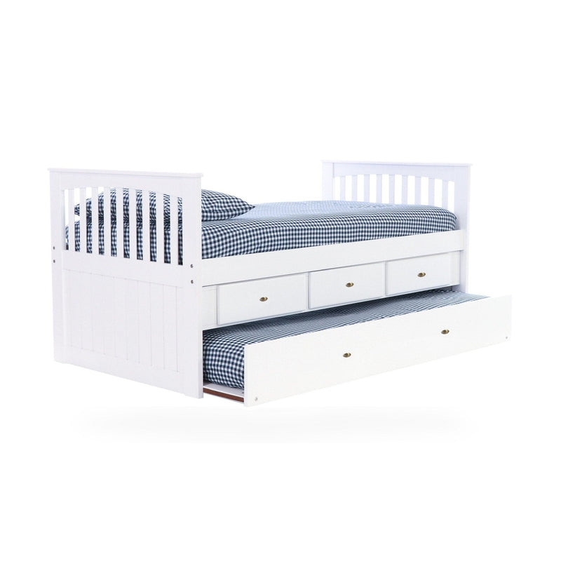 Twin Mission Rake Bed in White