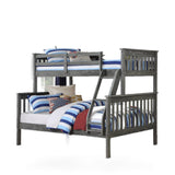Donco Twin/Full Mission Bunkbed Brushed Grey twin over full storage bunk bed in Grey
