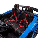 Blue 24V Lamborghini Aventador 2-Seater Kids Ride-On Car with Advanced Brushless Motor and Differential – Realistic Design, High-Speed Fun, and Luxury Style.