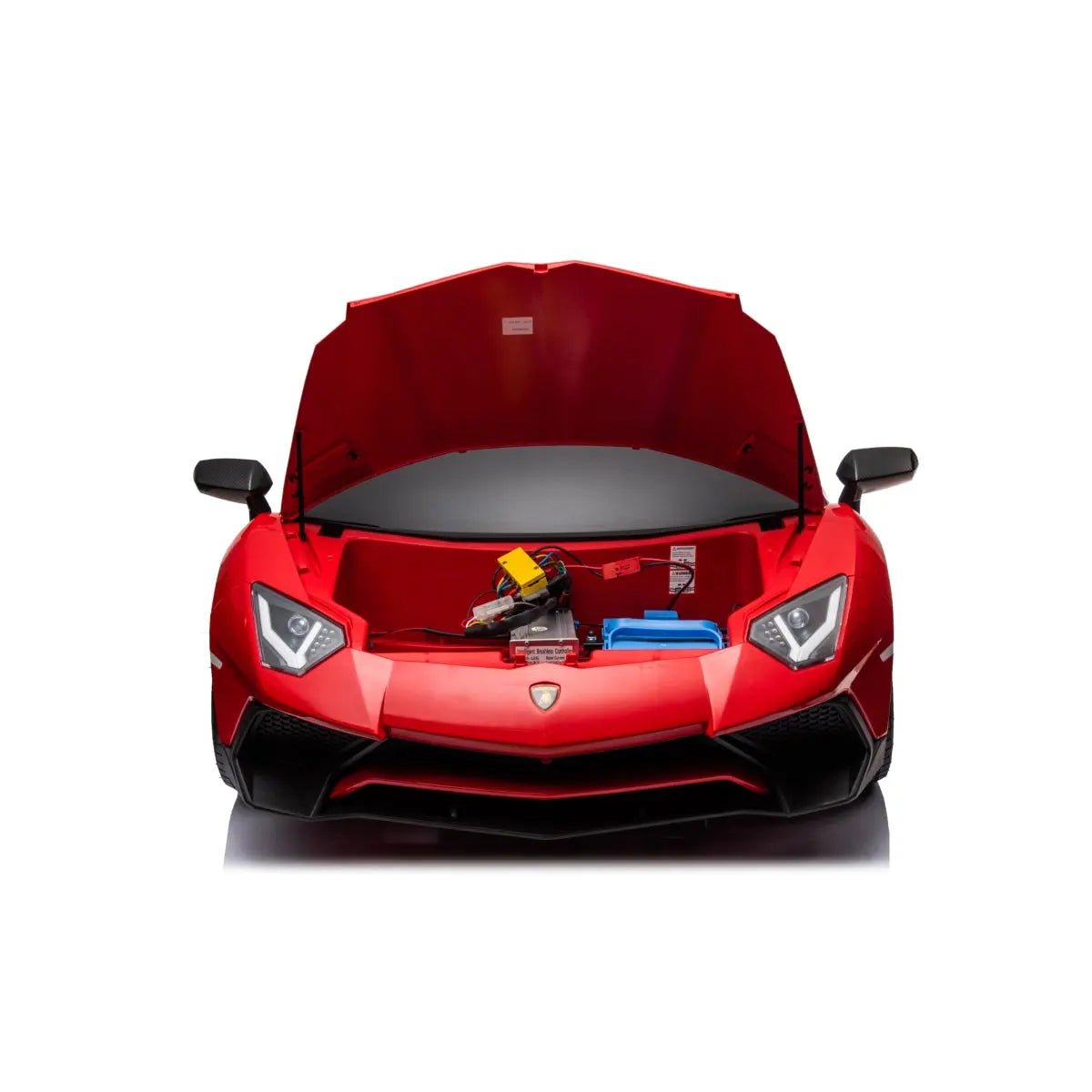 Red 24V Lamborghini Aventador 2-Seater Kids Ride-On Car with Advanced Brushless Motor and Differential – Realistic Design, High-Speed Fun, and Luxury Style.